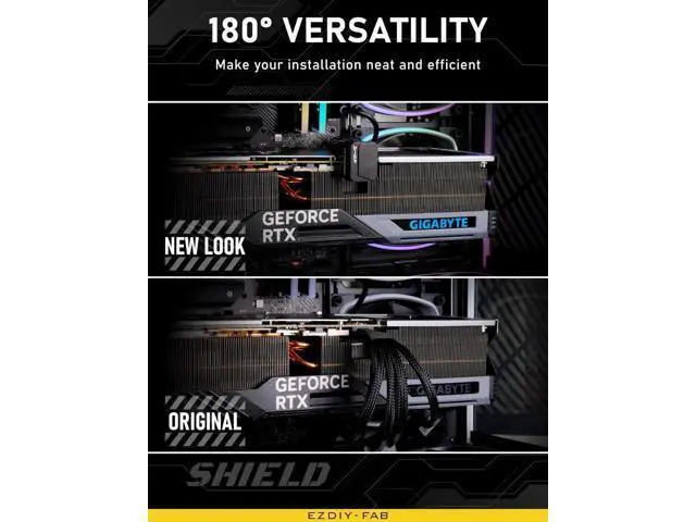 Alt view image 3 of 7 - PCIe 5.0 Adapter - 600W 12+4pin, 16pin 12VHPWR GPU Power Connector, 12V-2x6 GPU Adapter,180 Degree Right Angle - Compatible with RTX 3090Ti, 4070Ti, 4080, 4090 GPU - STD Type, Black, 1 Pack
