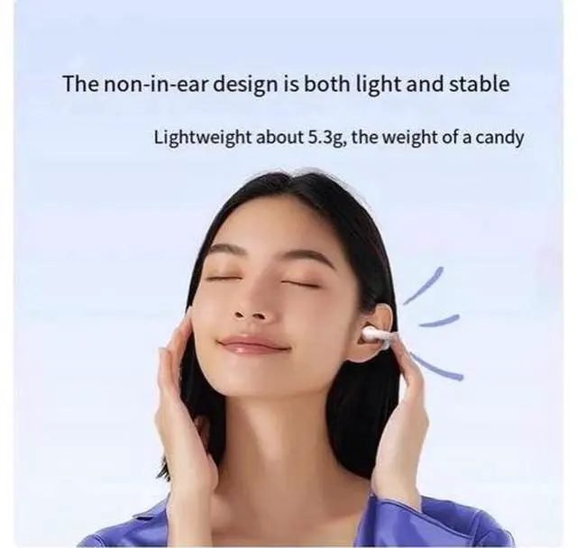 Alt view image 2 of 5 - S3 Bluetooth headphones, ear clip type wireless air conduction, non-in-ear sports, running, suitable for Apple, Android and Xiaomi Black