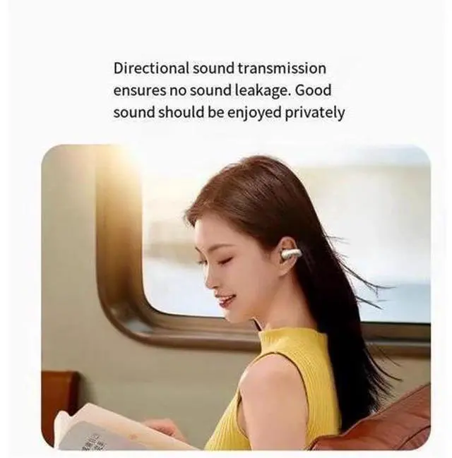 Alt view image 4 of 5 - S3 Bluetooth headphones, ear clip type wireless air conduction, non-in-ear sports, running, suitable for Apple, Android and Xiaomi Black