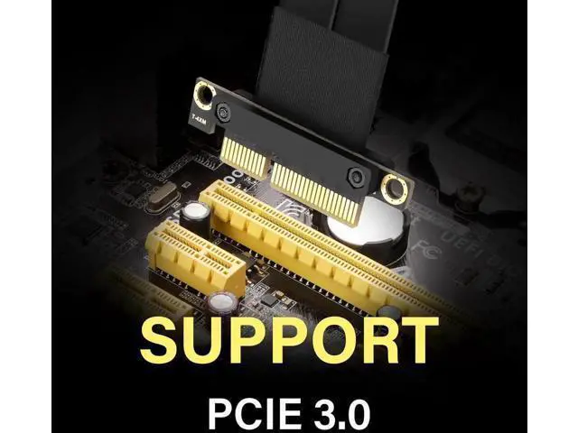 Alt view image 5 of 7 - Aomoproing PCIe 3.0 X4 Extension Cable PCI-E 4X Male to Female Riser Cable 20CM (180 Degree)