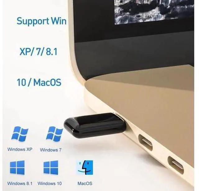 Alt view image 7 of 7 - 1300Mbps USB WIFI Bluetooth Adapter Transmitter Portable Dual band External USB Wireless Network Card 802.11ac for Laptop