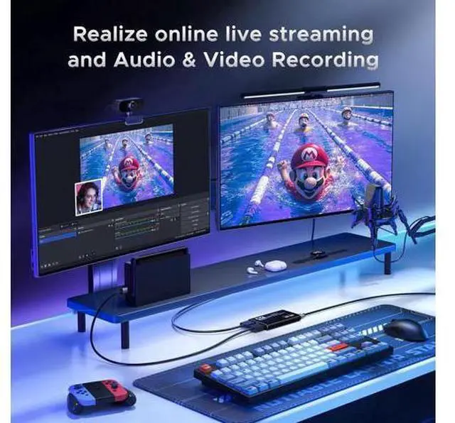 Alt view image 4 of 7 - Video Capture Card, Audio Video Capture Card, USB 3.0 Capture Card 4K HDMI Loop-Out, 1080P 60FPS/2K 30FPS Video Game Capture for Streaming Works for PS5/Switch/Camera/PC/OBS(Black)