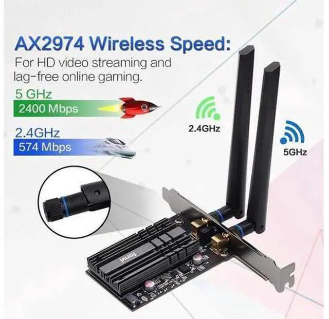 Alt view image 5 of 14 - Dual band 3000Mbps Wifi 6 Intel AX200 PCIe Wireless Wifi Adapter 2.4G/5Ghz 802.11ac/ax Bluetooth 5.0 AX200NGW Wi-fi Card For PC