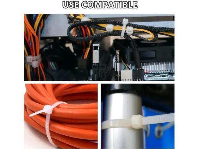 Alt view image 4 of 7 - Aomoproing 250pcs Zip Ties Plastic Cable Zip Ties Self-Locking Nylon Wire Ties Heavy Duty Ultra Strong Zip Straps (10 Inch, White)