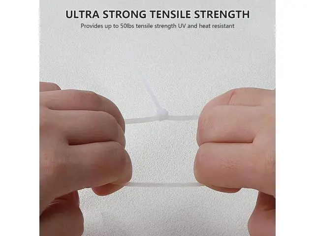 Alt view image 7 of 7 - Aomoproing 250pcs Zip Ties Plastic Cable Zip Ties Self-Locking Nylon Wire Ties Heavy Duty Ultra Strong Zip Straps (10 Inch, White)