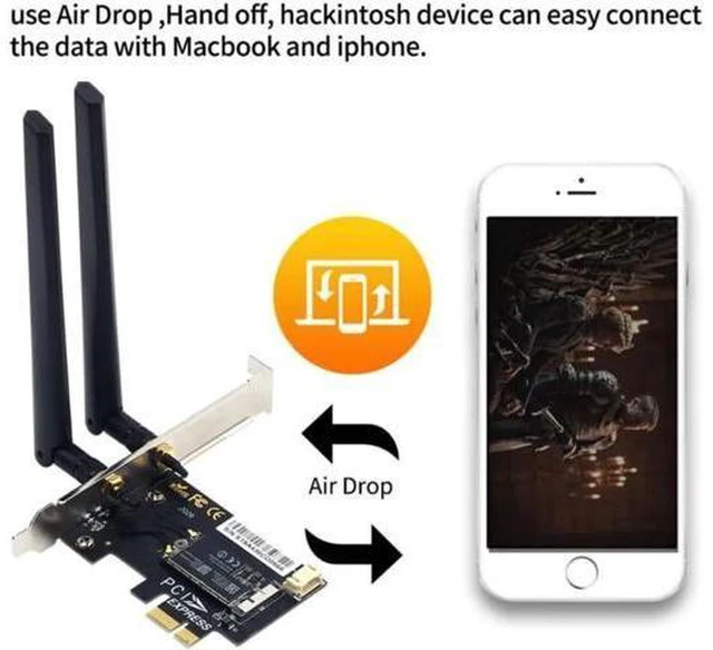 Alt view image 3 of 14 - Dual Band BCM94360CS2 1200Mbps 802.11ac WiFi Bluetooth 4.0 AC1200 PCIE Wireless Adapter MacOS Hackintosh Dekstop PC
