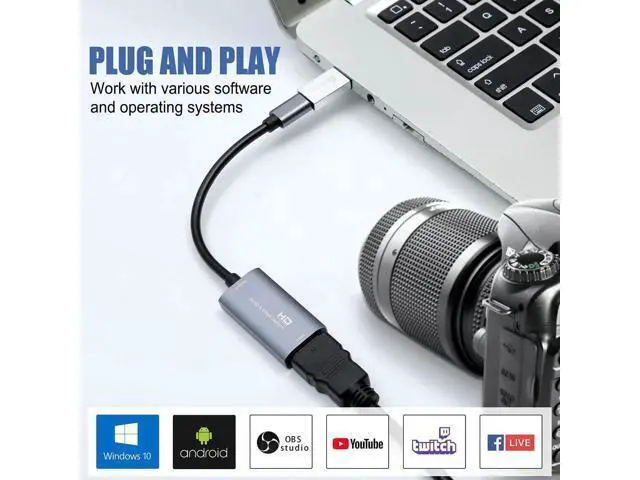 Alt view image 6 of 7 - Video Capture Card, 4K USB3.0 HDMI to USB C Capture Card for Streaming, 1080P 60FPS, Compatible with iPad Mac OS Windows, Quest 3, OBS, PS5/4, Switch2/1, Xbox, Camera (Silver)