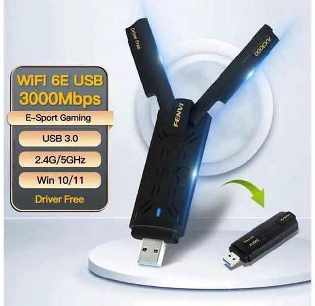 Main image of WiFi6E USB3.0 WiFi Adapter AX3000 Tri-Band 2.4G/5G/6GHz Wireless Network Card WiFi Dongle Wlan Receiver For Win10/11 Driver Free