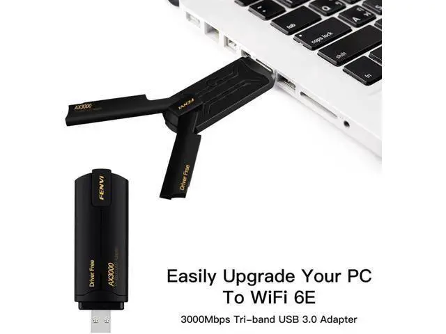 Alt view image 5 of 7 - WiFi6E USB3.0 WiFi Adapter AX3000 Tri-Band 2.4G/5G/6GHz Wireless Network Card WiFi Dongle Wlan Receiver For Win10/11 Driver Free