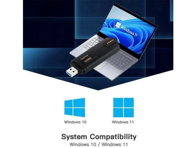 Alt view image 6 of 7 - WiFi6E USB3.0 WiFi Adapter AX3000 Tri-Band 2.4G/5G/6GHz Wireless Network Card WiFi Dongle Wlan Receiver For Win10/11 Driver Free
