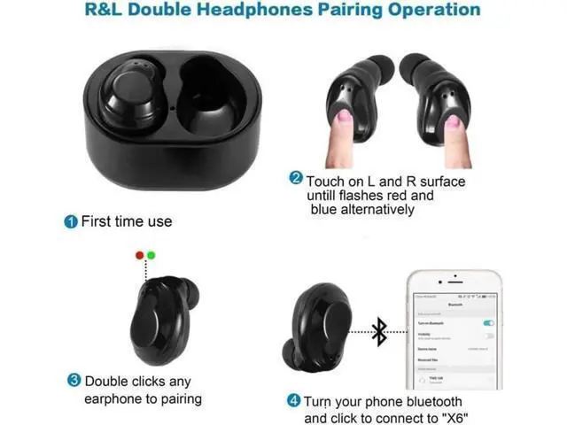 Alt view image 7 of 7 - Wireless Earbuds Bluetooth Touch Control Stereo Mini Earphones With Charging Case Built-in Mic Sports Sweatproof Noise Cancelling Bluetooth In-Ear Headset For Iphone Samsung Ipad And Android Phone
