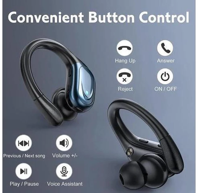 Alt view image 4 of 7 - Ture Wireless Earbuds, in Ear Bluetooth Headphones with Built-in Mic, 75Hrs Playtime Sport Earphones with Digital Display & CVC 8.0, IPX7 Waterproof Over-Ear Headphones for Workout Running Outdoor