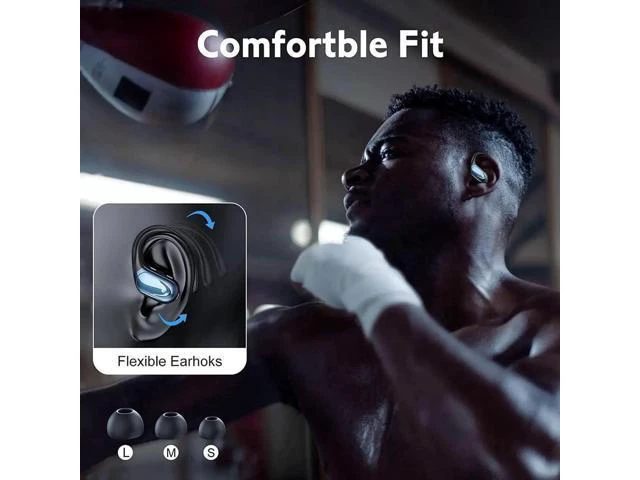 Alt view image 6 of 7 - Ture Wireless Earbuds, in Ear Bluetooth Headphones with Built-in Mic, 75Hrs Playtime Sport Earphones with Digital Display & CVC 8.0, IPX7 Waterproof Over-Ear Headphones for Workout Running Outdoor