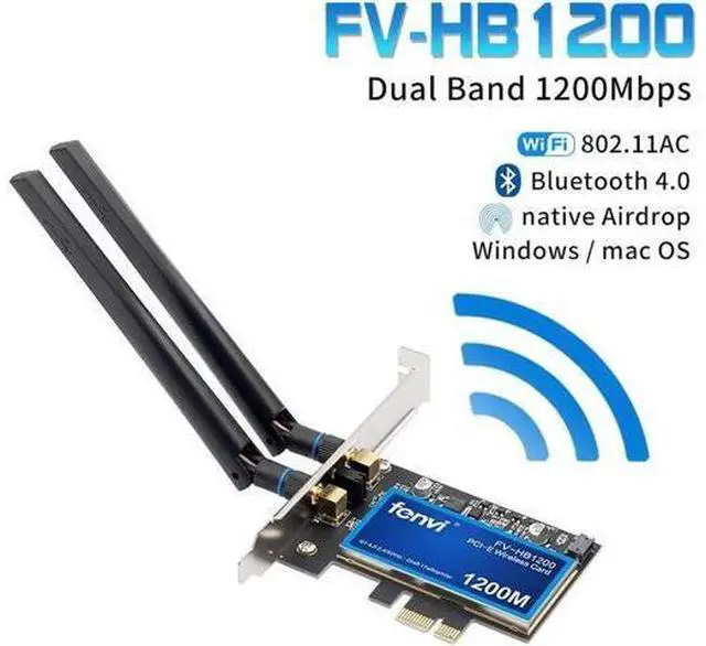 Main image of Desktop Dual Band 802.11ac BCM94360CS2 Wireless-AC WiFi Bluetooth 4.0 PCI-E Adapter For