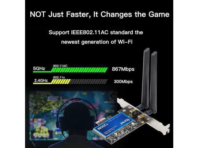 Alt view image 4 of 7 - Desktop Dual Band 802.11ac BCM94360CS2 Wireless-AC WiFi Bluetooth 4.0 PCI-E Adapter For