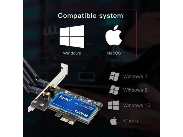 Alt view image 5 of 7 - Desktop Dual Band 802.11ac BCM94360CS2 Wireless-AC WiFi Bluetooth 4.0 PCI-E Adapter For