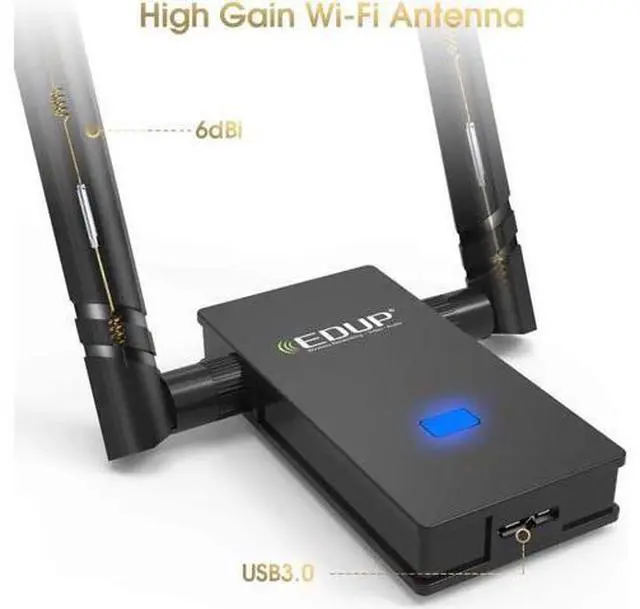Alt view image 2 of 7 - Dual Band 2.4GHz 5GHz 802.11AC 1200Mbps IEEE 802.11 a/b/n/g/ac Wireless Wifi USB Adapter Network Card with Antennas + Cable