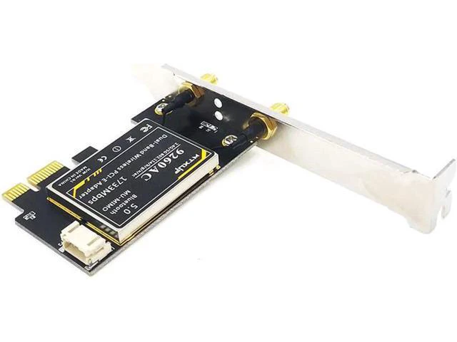 Alt view image 2 of 14 - 9260AC Dual-Band Gigabit Desktop PCI-E PCIE 1X Wireless Network Card 1730Mbps Bluetooth 5.0 gaming wifi adapter+ 6DBI antenna