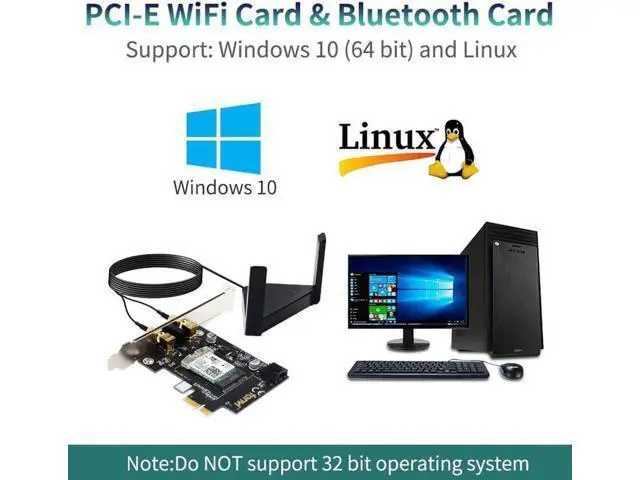 Alt view image 4 of 7 - Dual Band 3000Mbps Wifi 6 PCIe Wireless Adapter Intel AX200 Bluetooth 5.0 Card 2.4G/5Ghz 802.11ac/ax For Desktop PC Network