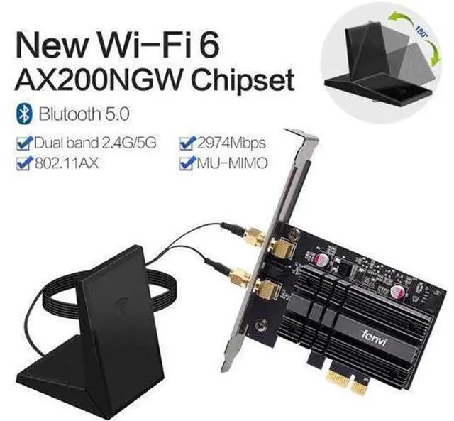 Main image of Dual band 3000Mbps Wifi 6 Intel AX200 PCIe Wireless Wifi Adapter 2.4G/5Ghz 802.11ac/ax Bluetooth 5.0 AX200NGW Wi-fi Card For PC