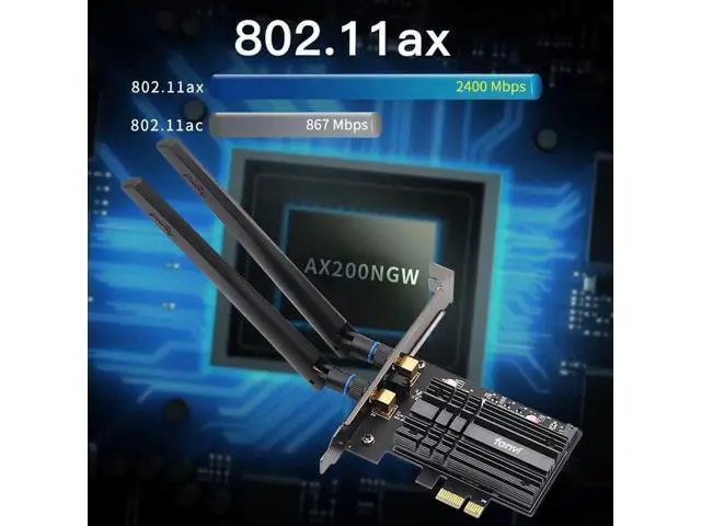 Alt view image 7 of 7 - Dual band 3000Mbps Wifi 6 Intel AX200 PCIe Wireless Wifi Adapter 2.4G/5Ghz 802.11ac/ax Bluetooth 5.0 AX200NGW Wi-fi Card For PC