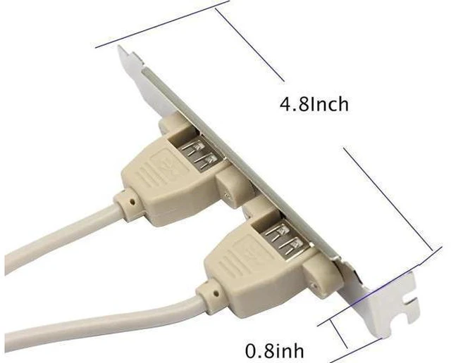 Alt view image 2 of 8 - Aomoproing 2-Pack Computer Cables & Connectors New 2 Port USB 2.0 Motherboard Rear Panel Expansion Bracket to IDC 9 Pin Motherboard USB Cable Host Adapter