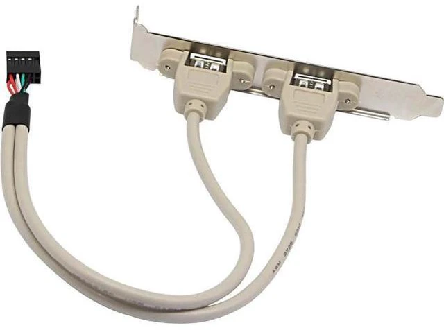 Alt view image 4 of 8 - Aomoproing 2-Pack Computer Cables & Connectors New 2 Port USB 2.0 Motherboard Rear Panel Expansion Bracket to IDC 9 Pin Motherboard USB Cable Host Adapter