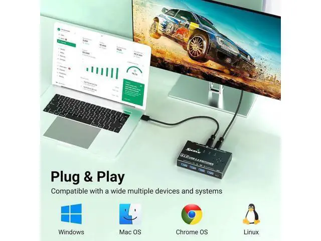 Alt view image 3 of 7 - USB 3.0 Switch 4 Computers, 4 Port USB Switch Selector for 4 Computer Share 4 USB Devices, Keyboard Mouse Switch, 4 in 4 Out USB 3.0 Switcher with Wired Remote and 4 Standard USB-B Cables