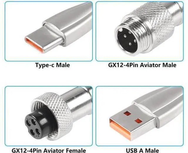Alt view image 3 of 14 - Aomoproing Coiled Keyboard Cable for Gaming Keyboard, Coiled Aviator Keyboard Cables Type-C to USB A Cable with Detachable Aviator Connector, Double-Sleeved Mechanical Keyboard Wire (Black)