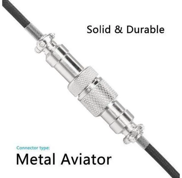 Alt view image 6 of 14 - Aomoproing Coiled Keyboard Cable for Gaming Keyboard, Coiled Aviator Keyboard Cables Type-C to USB A Cable with Detachable Aviator Connector, Double-Sleeved Mechanical Keyboard Wire (Black)