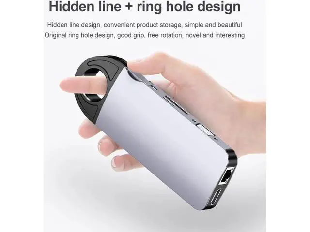 Alt view image 5 of 7 - 10 in 1 USB HUB USB-C To HDMI/VGA/RJ45 Adapter Type-c USB 3.0 Hub PC Mobile Phone Docking Station