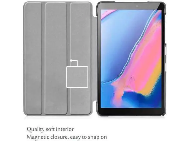 Alt view image 4 of 7 - Galaxy Tab A 8.0" 2019 Case with S Pen Version Model SM-P200 / SM-P205 Slim Light Cover Stand Hard Shell Folio Case for Galaxy Tab A 8.0 inch 2019