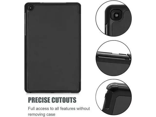 Alt view image 3 of 7 - Galaxy Tab A 8.0" 2019 Case with S Pen Version Model SM-P200 / SM-P205 Slim Light Cover Stand Hard Shell Folio Case for Galaxy Tab A 8.0 inch 2019