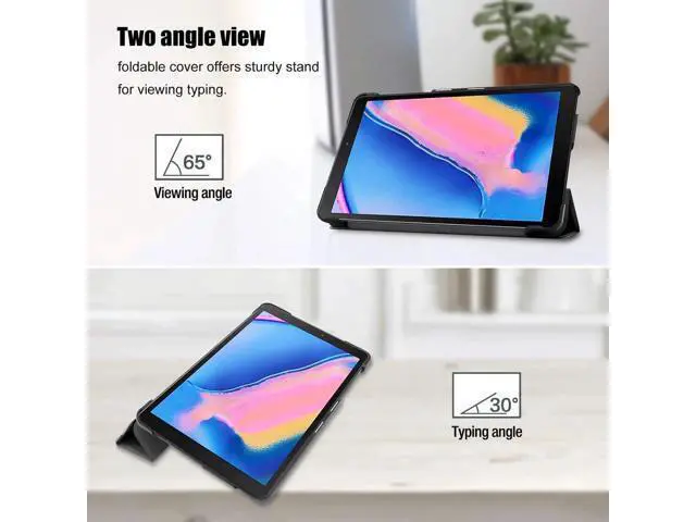 Alt view image 7 of 7 - Galaxy Tab A 8.0" 2019 Case with S Pen Version Model SM-P200 / SM-P205 Slim Light Cover Stand Hard Shell Folio Case for Galaxy Tab A 8.0 inch 2019