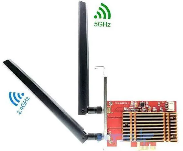Alt view image 6 of 7 - Desktop Computer Wireless-AC Adapter 9260 9260ac Dual Band 1730Mbps MU-MIMO for Windows 10 WiFi Bluetooth 5.0 PCI-E 1X Card