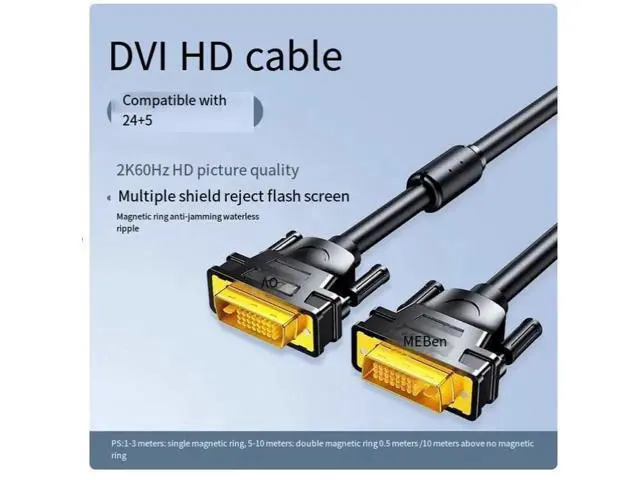 Alt view image 7 of 7 - 2K 60HZ DVI cable Computer monitor screen cable HD desktop and host graphics card interface for video data 6.56 ft. (2.0m)