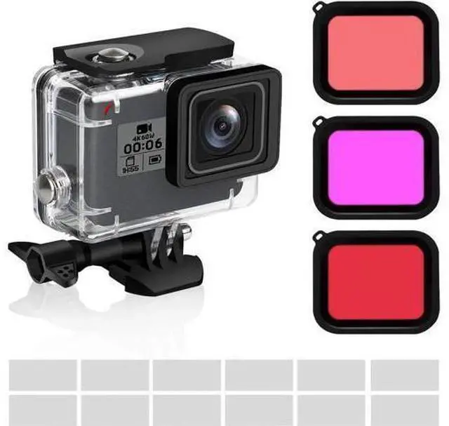 Main image of Waterproof Housing Case Filter Kit for GoPro Hero 7 Black 2018 6 5 Waterproof Case Diving Protective Housing Case + 3Pack Dive Filters + Anti-Fog Insert+Bracket Accessories for Go Pro Hero7 Black