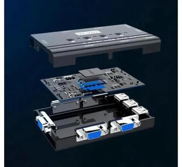 Alt view image 2 of 5 - 2 Port VGA KVM Switch USB Mouse Keyboard Console Manual Button Press Select With Original Cable High Resolution MT-260KL