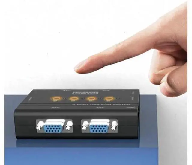 Alt view image 4 of 5 - 2 Port VGA KVM Switch USB Mouse Keyboard Console Manual Button Press Select With Original Cable High Resolution MT-260KL