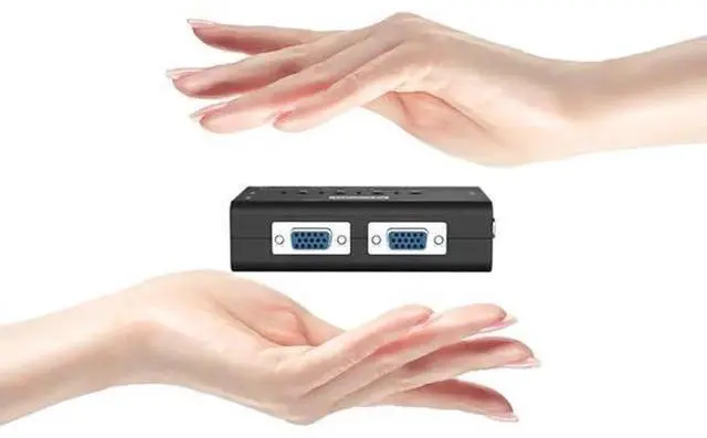 Alt view image 5 of 5 - 2 Port VGA KVM Switch USB Mouse Keyboard Console Manual Button Press Select With Original Cable High Resolution MT-260KL