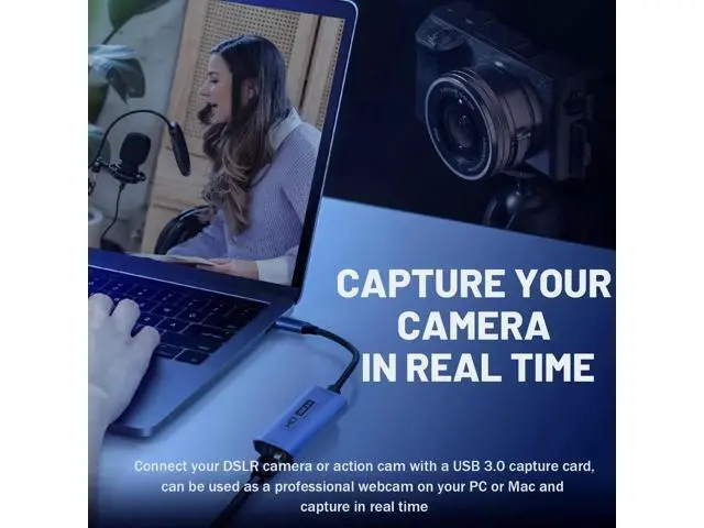 Alt view image 7 of 7 - Video Capture Card, USB3.0 HDMI to USB-C Capture Device, Stream & Record at 2K@30FPS 1080P@60FPS, Compatible with iPad Mac OS Windows, Quest 3, OBS, Zoom, PS5/4, Switch, Xbox (Blue)