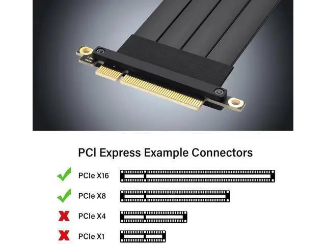 Alt view image 6 of 7 - Aomoproing PCIe 3.0 X8 Extension Cable PCI-E 8X Male to Female Riser Cable 25CM (90 Degree Female)