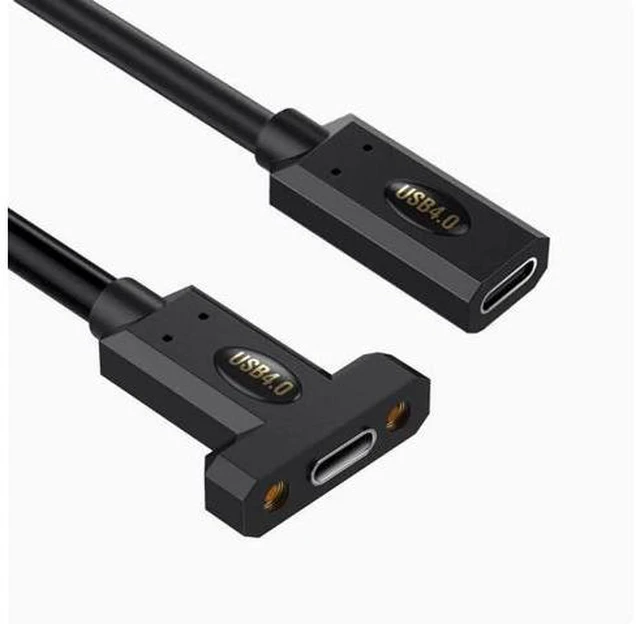 Main image of USB4 :Type-C female to Type-C female ear screws fixed panel extension cable 8K60HZ Lightning Multi-function 240W