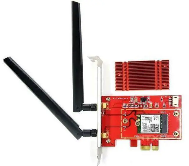 Alt view image 2 of 6 - 2973Mbps WiFi6 PCI Express Bluetooth 5.1 Adapter Dual Band 2.4G/5GHz 802.11ac/ax Intel AX200 PCIe Wireless Network Card