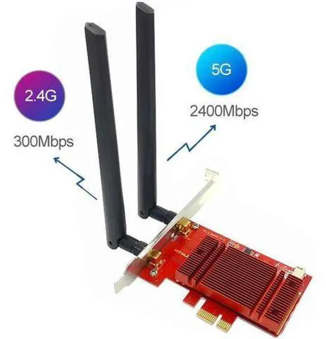 Alt view image 5 of 6 - 2973Mbps WiFi6 PCI Express Bluetooth 5.1 Adapter Dual Band 2.4G/5GHz 802.11ac/ax Intel AX200 PCIe Wireless Network Card