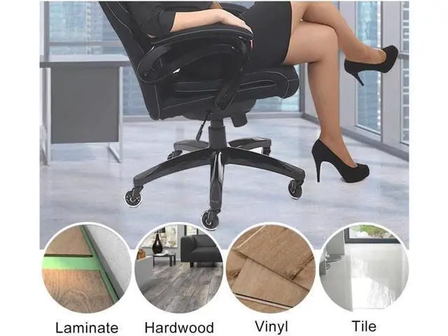 Alt view image 3 of 7 - 3 Inch Office Chair Wheels Set of 5 Premium Rubber Chair Casters (Remedy by Tape if Stem Size Not Fit) Heavy Duty & Silent No More Chair Mat for Hardwood Floors Wheels for IKEA Chairs