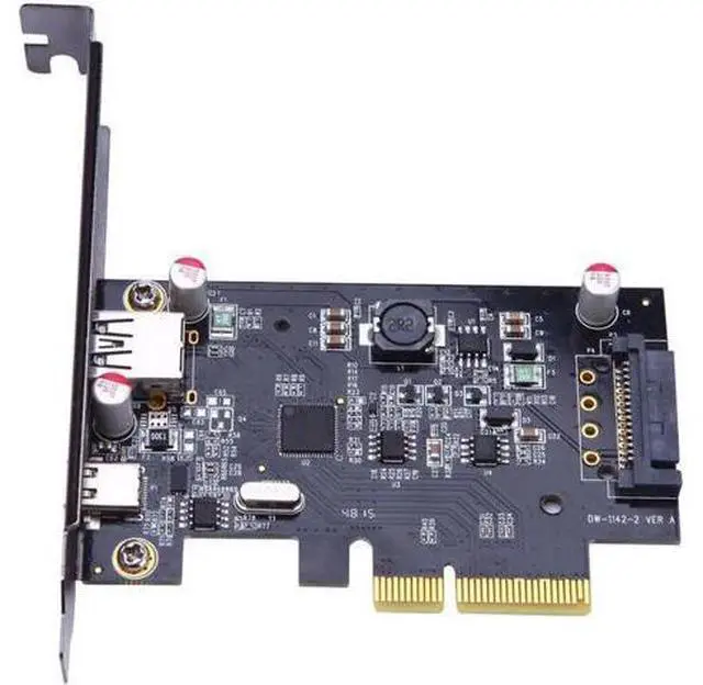 Main image of 10Gb/s PCI-e to usb3.1 Type-C + Type-A expansion card network adapters card For desktop PC computer ASM1142 Chip Protection Case