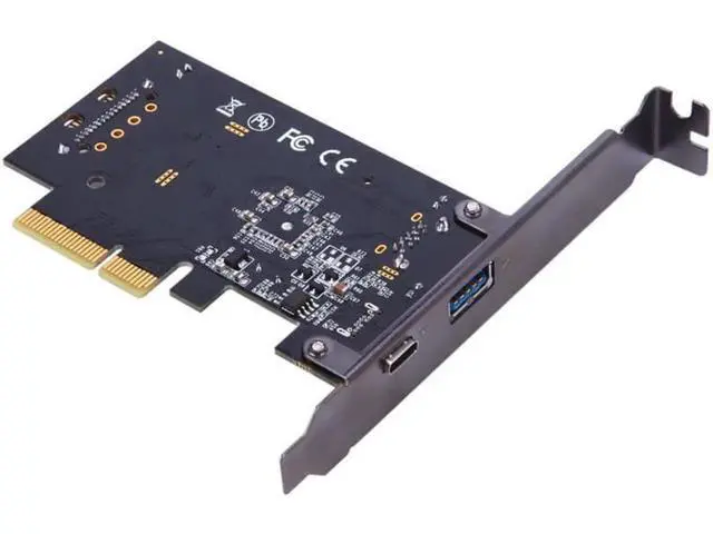 Alt view image 3 of 5 - 10Gb/s PCI-e to usb3.1 Type-C + Type-A expansion card network adapters card For desktop PC computer ASM1142 Chip Protection Case