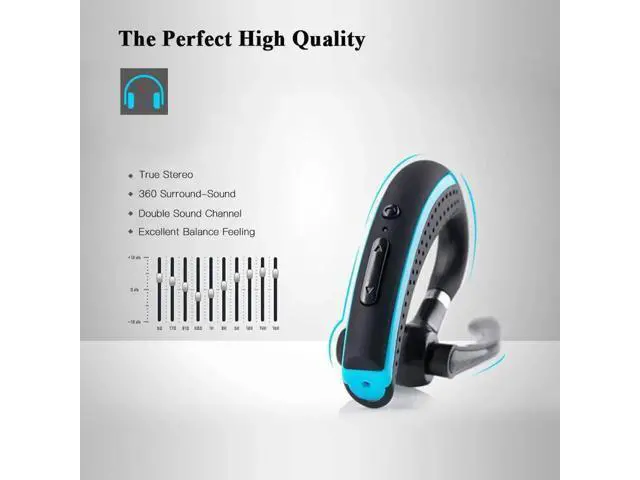 Alt view image 2 of 7 - Bluetooth Headset, Wireless Earpiece Hands Free Business Earphones In-ear Earbuds with Noise Canceling Mic for Business/Office/Driving, Work for iPhone/Samsung/Android Cell Phones