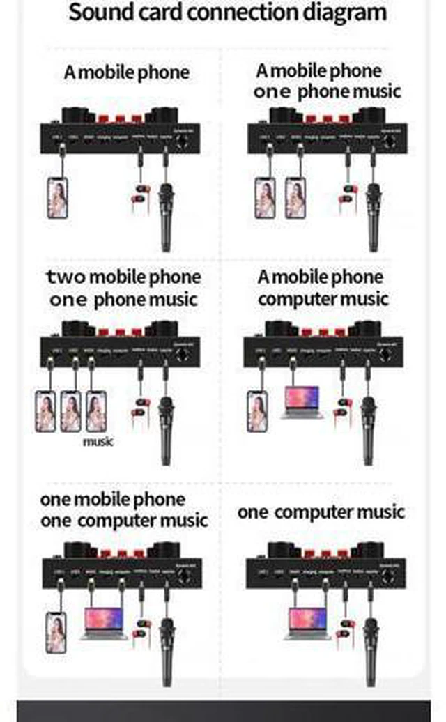 Alt view image 4 of 14 - Bluetooth sound card live broadcast equipment Web live entertainment for mobile phone/PC